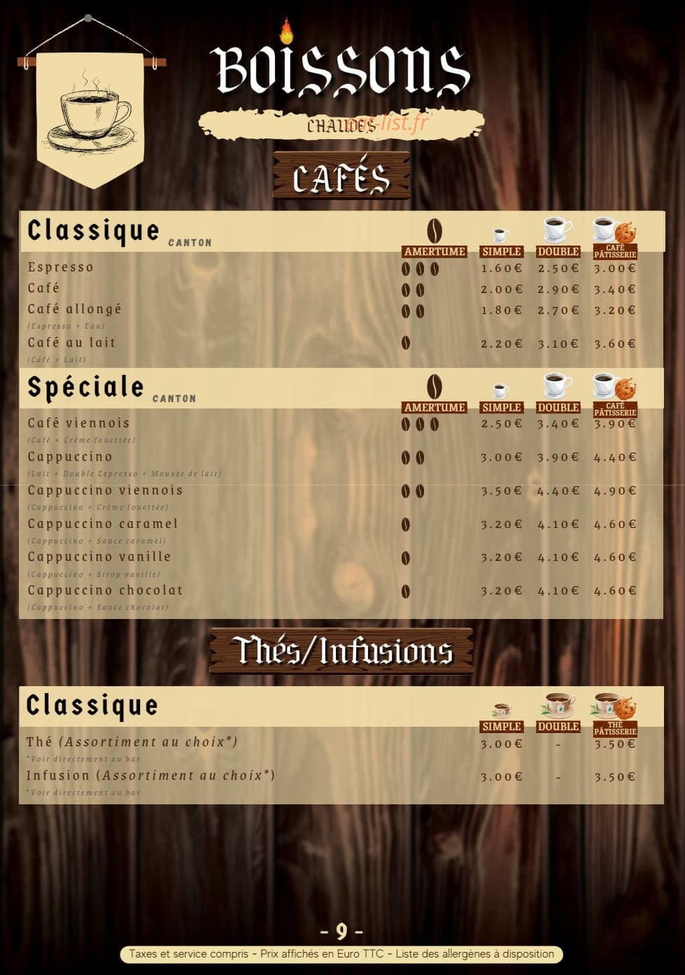 La Taverne du Kos — carte page 14