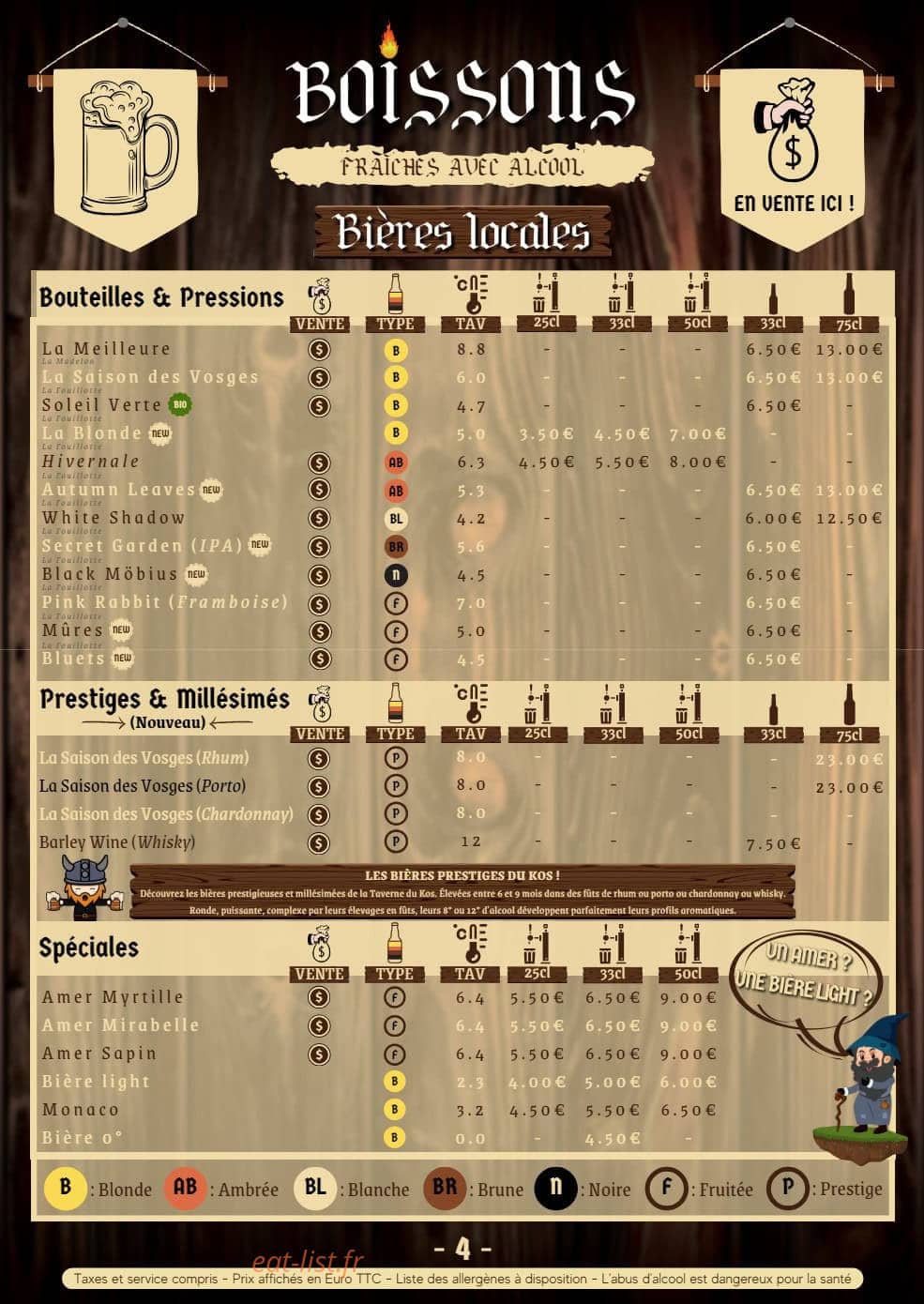 La Taverne du Kos — carte page 9