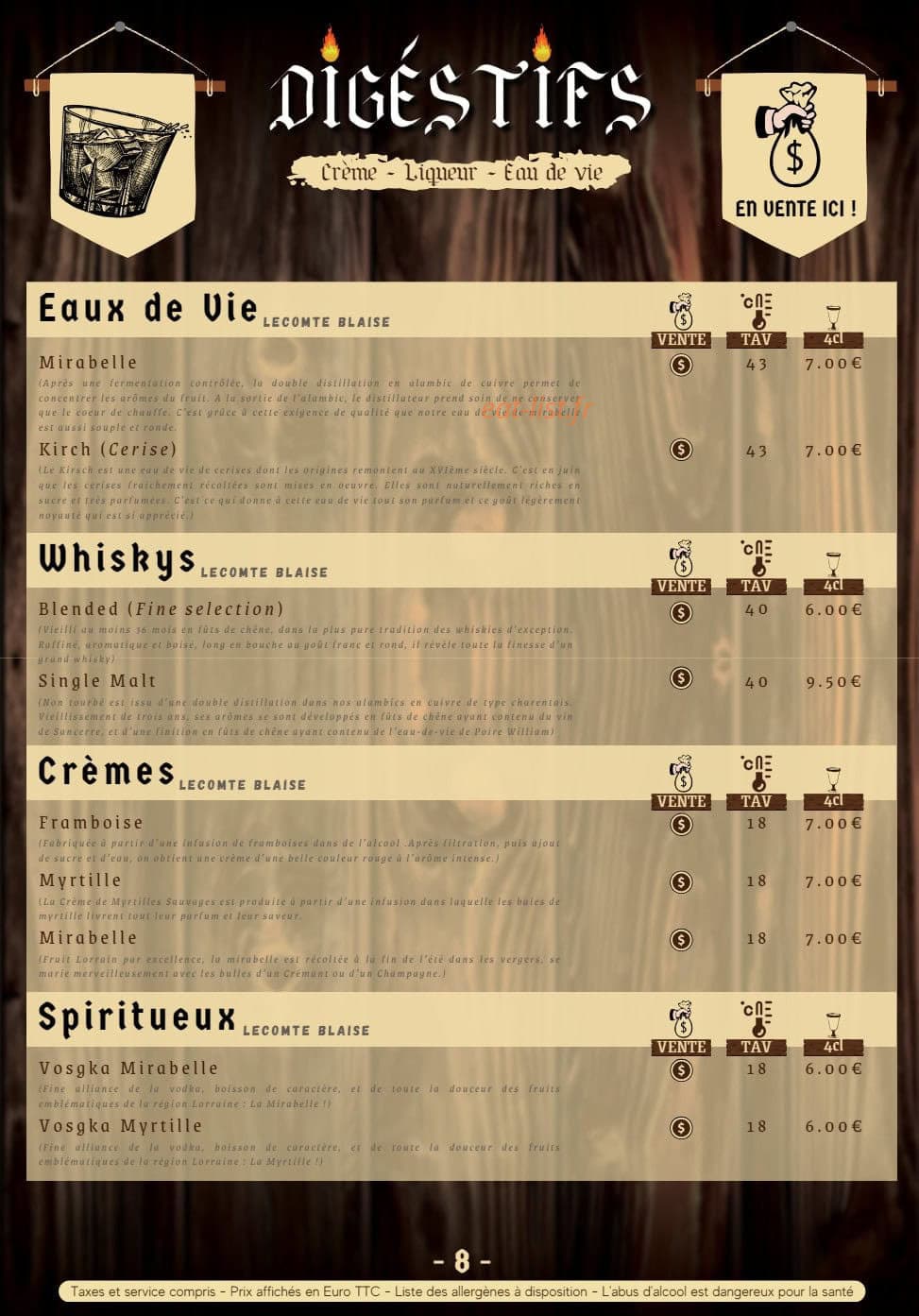 La Taverne du Kos — carte page 13