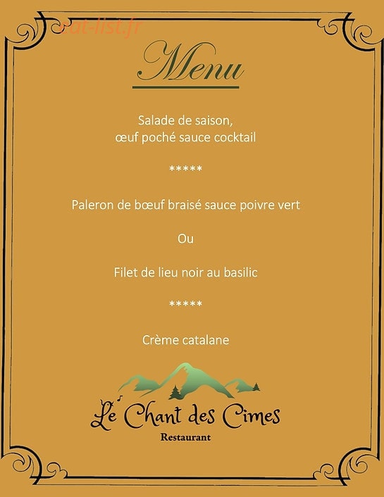 Le Chant des Cimes — carte page 1