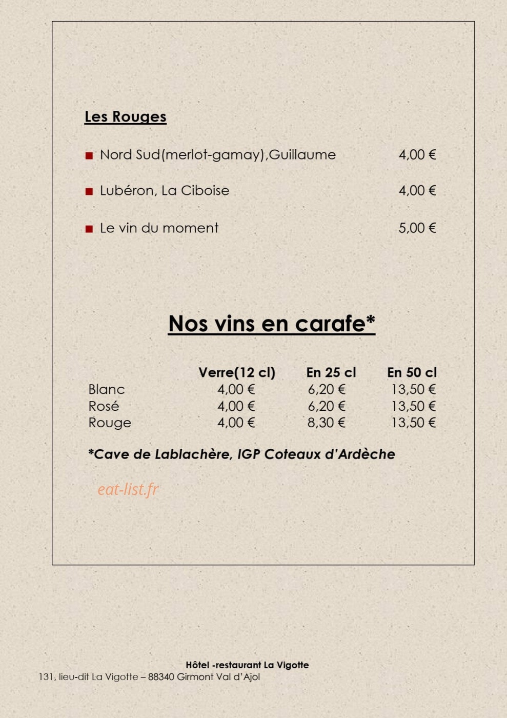 La Vigotte — carte page 19