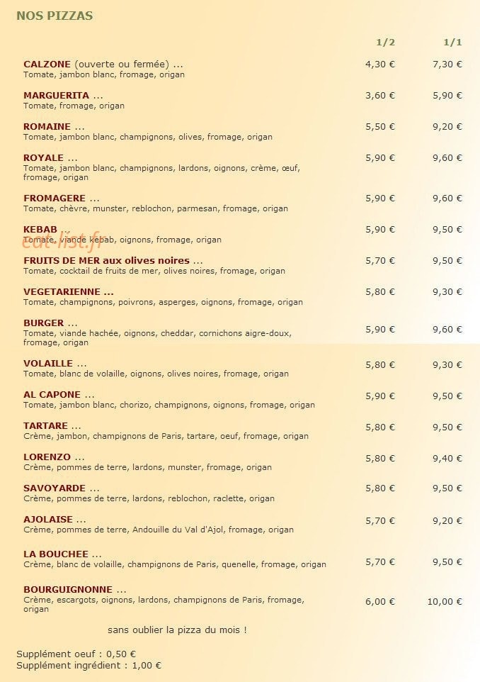 Restaurant du Sô — carte page 3