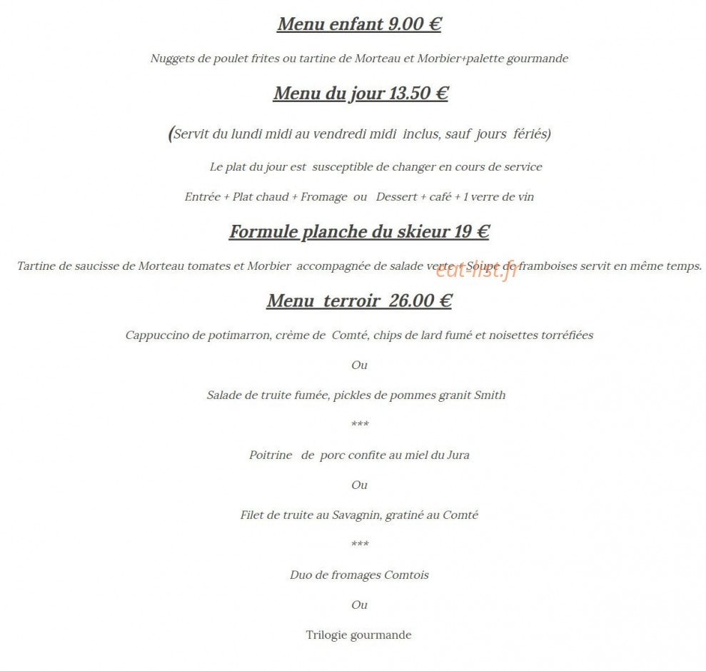 La Chaumière — carte page 2