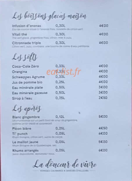 La Douceur de Vivre — carte page 2