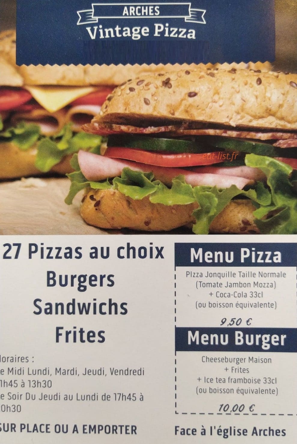 Vintage Pizza — carte page 1