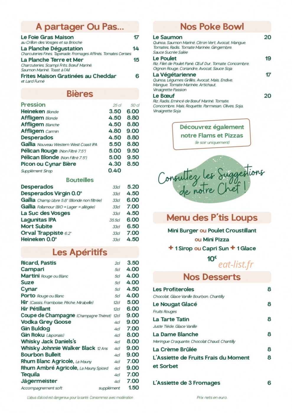 La Table du Lac — carte page 2