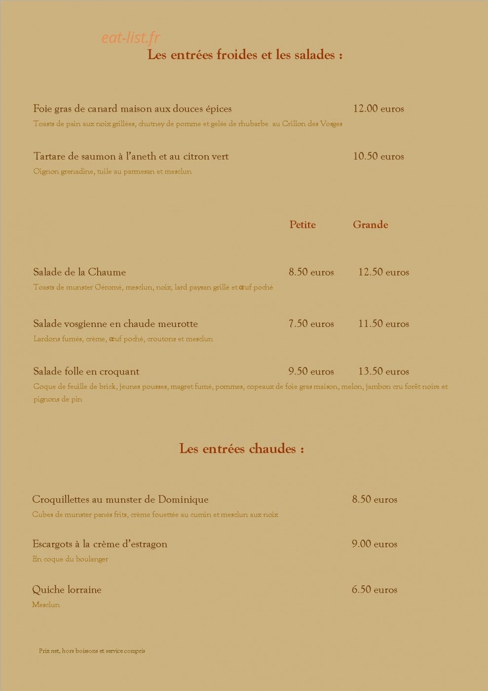 A la Chaume de mon Père — carte page 2