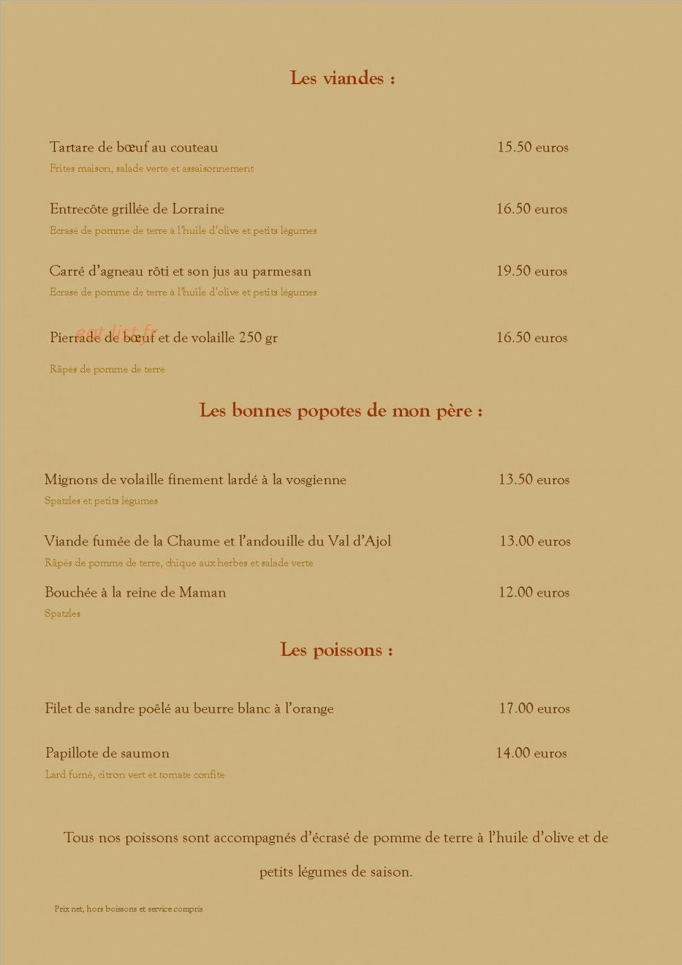 A la Chaume de mon Père — carte page 3