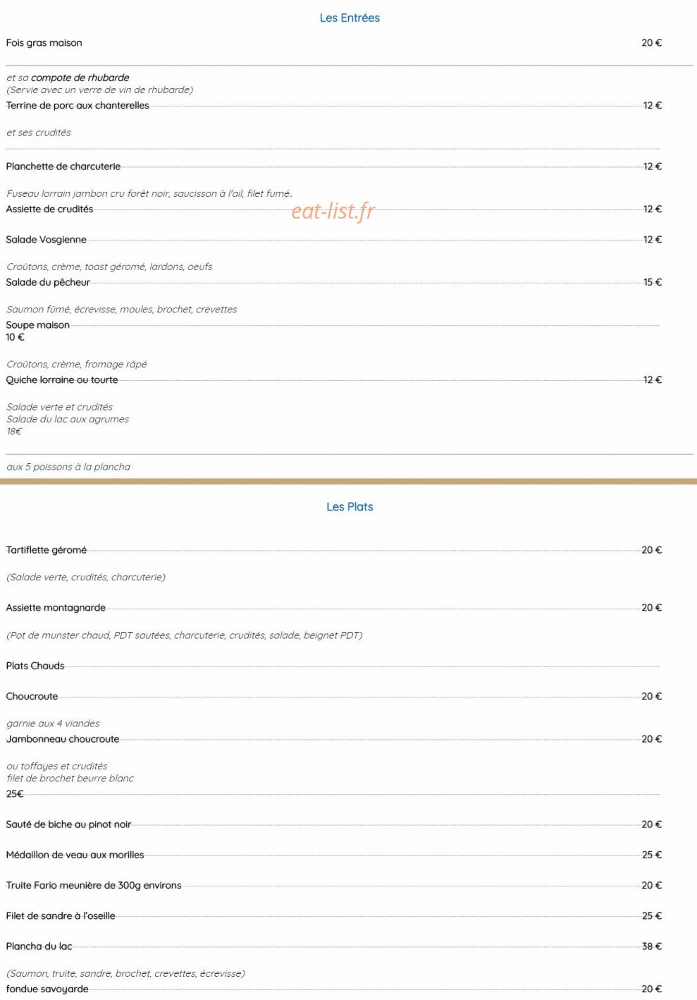 Auberge au bord du lac — carte page 1