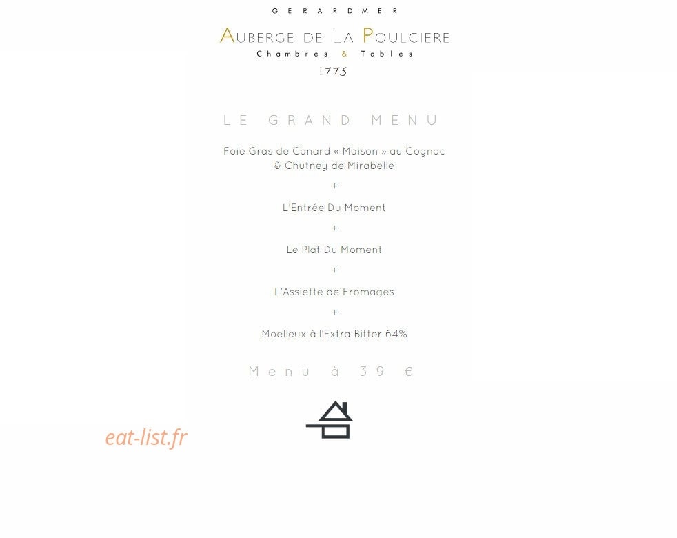 Auberge de La Poulciere — carte page 2