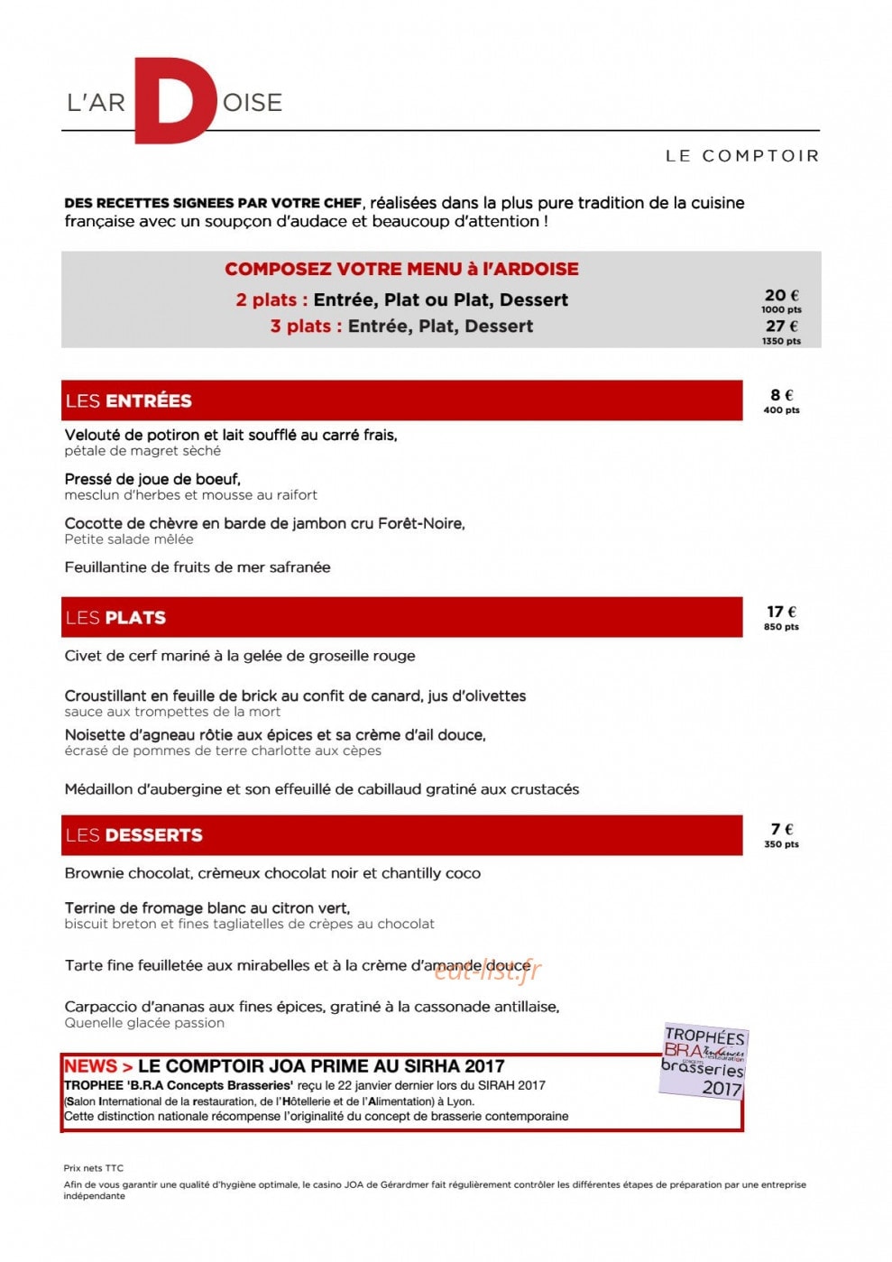 Comptoir JOA — carte page 2
