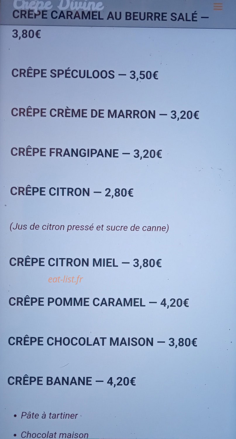 Crêpe Divine — carte page 2
