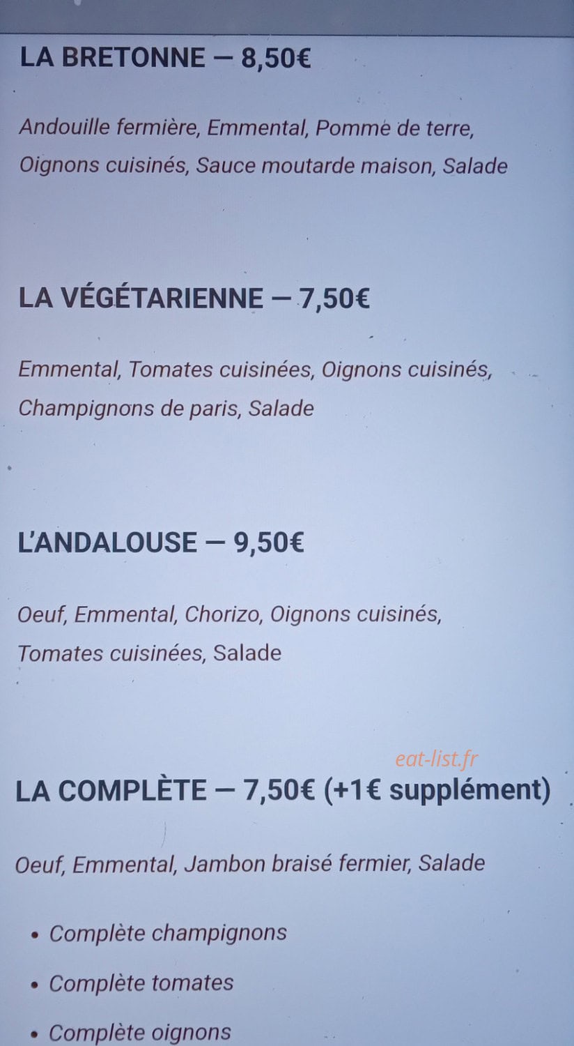 Crêpe Divine — carte page 4