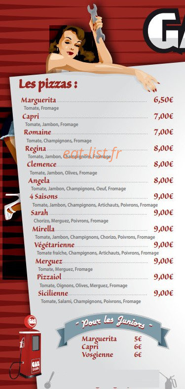 Garage a pizza — carte page 2