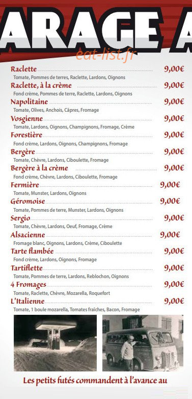 Garage a pizza — carte page 3
