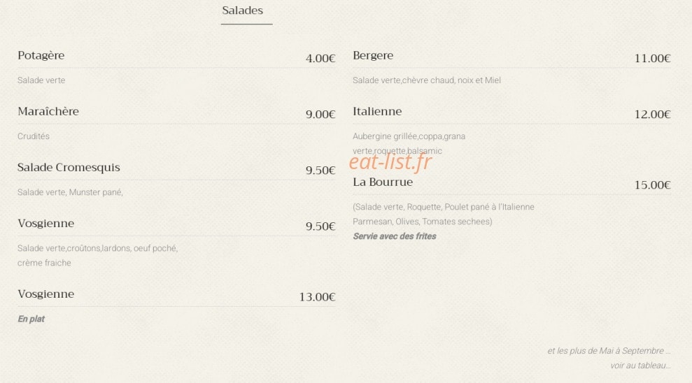 La Brasserie BG — carte page 4
