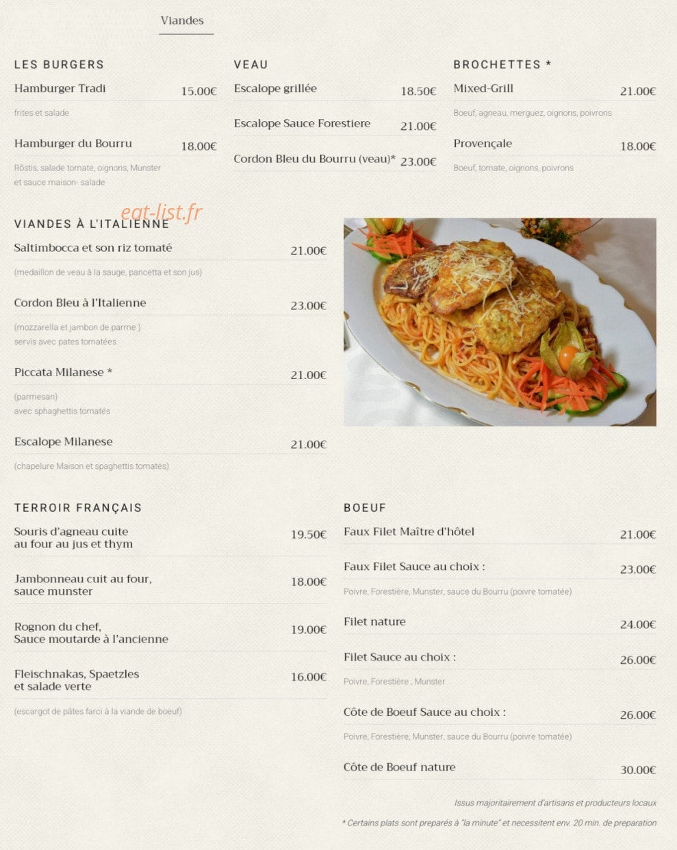 La Brasserie BG — carte page 3