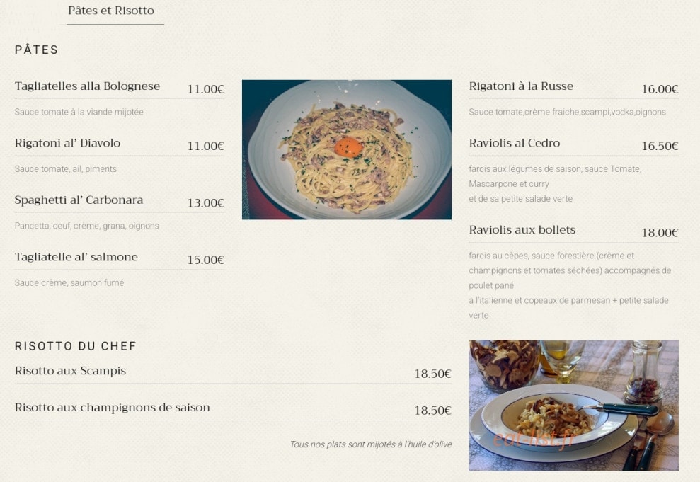 La Brasserie BG — carte page 2
