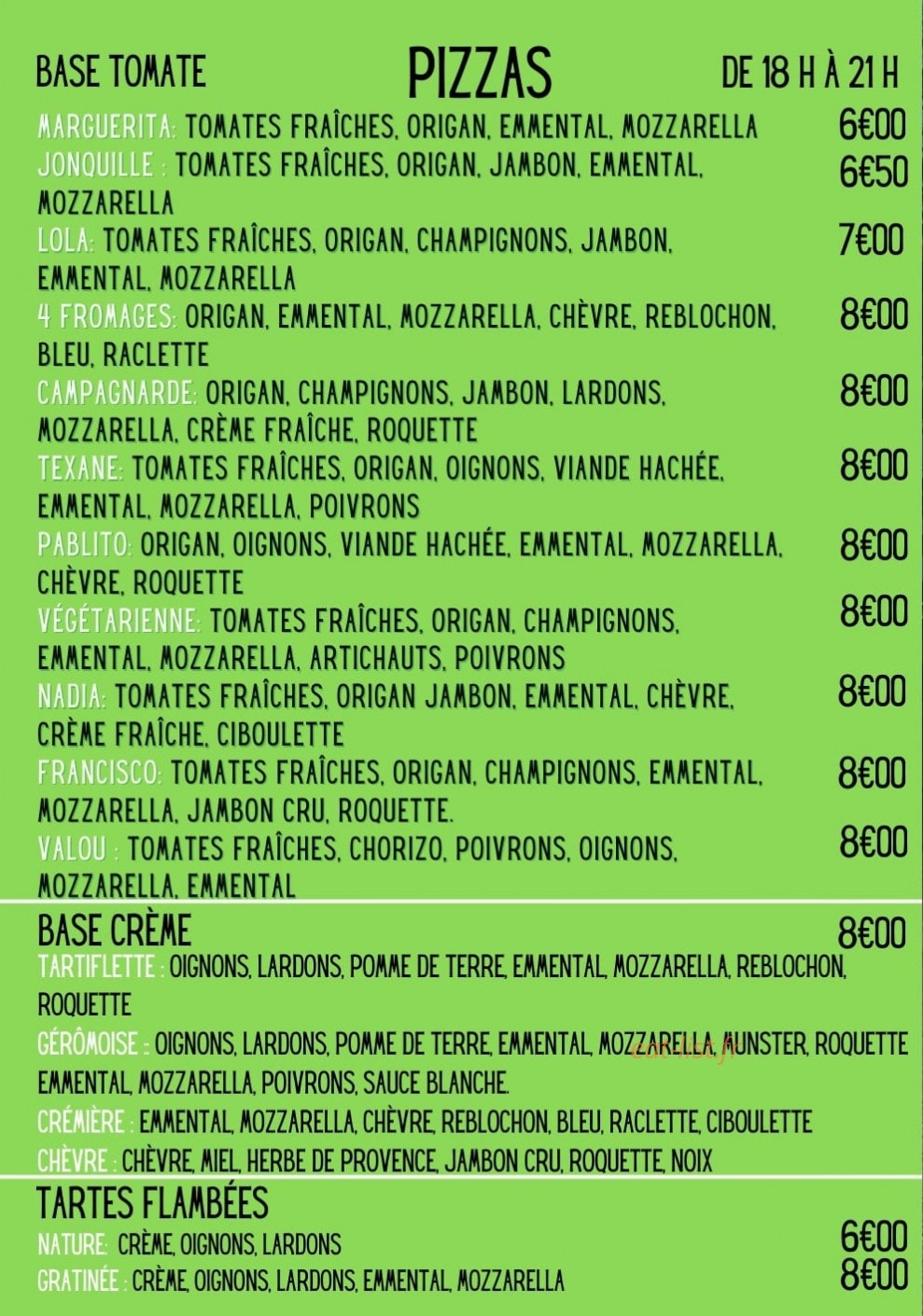 La Fringale — carte page 2