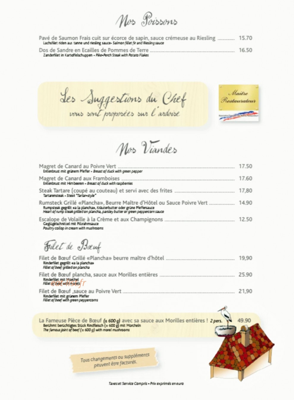 La Taverne Alsacienne — carte page 3