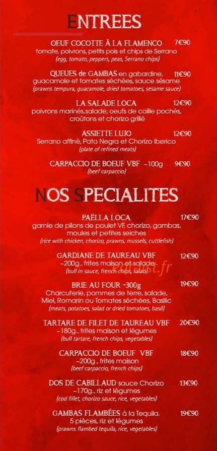 La Villa loca — carte page 2