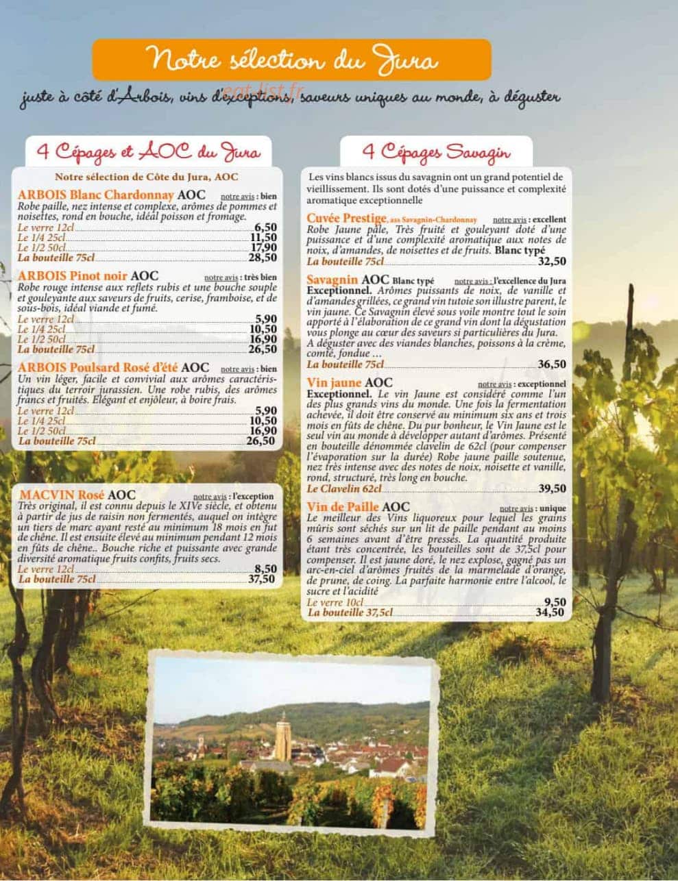 Auberge de Liézey — carte page 32