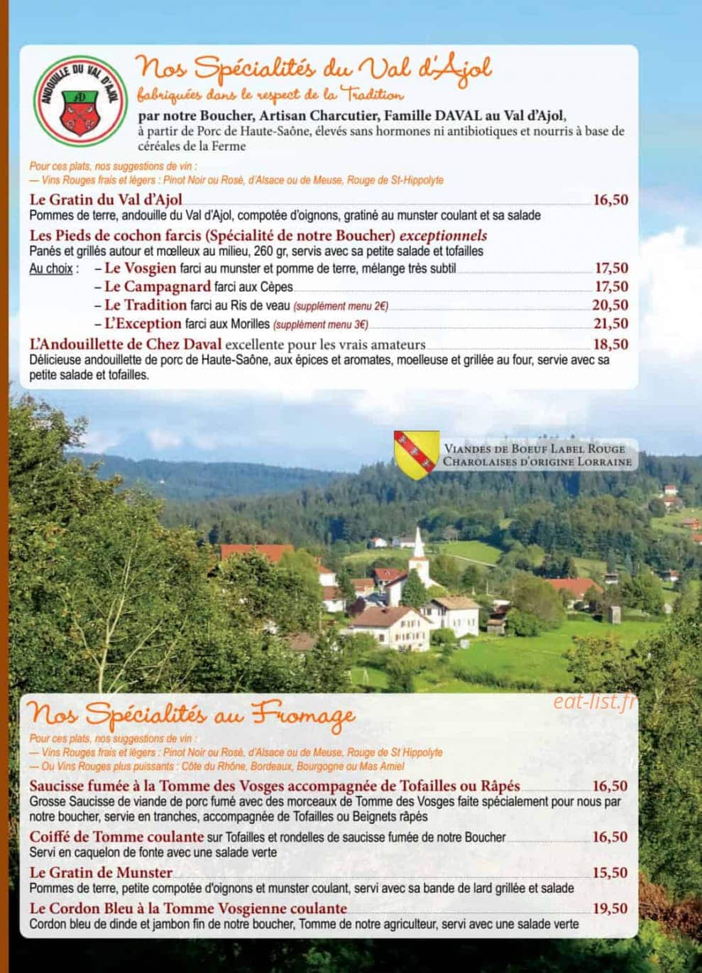 Auberge de Liézey — carte page 4