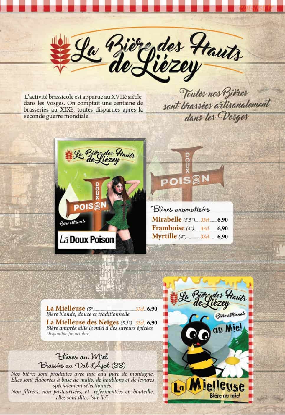 Auberge de Liézey — carte page 18
