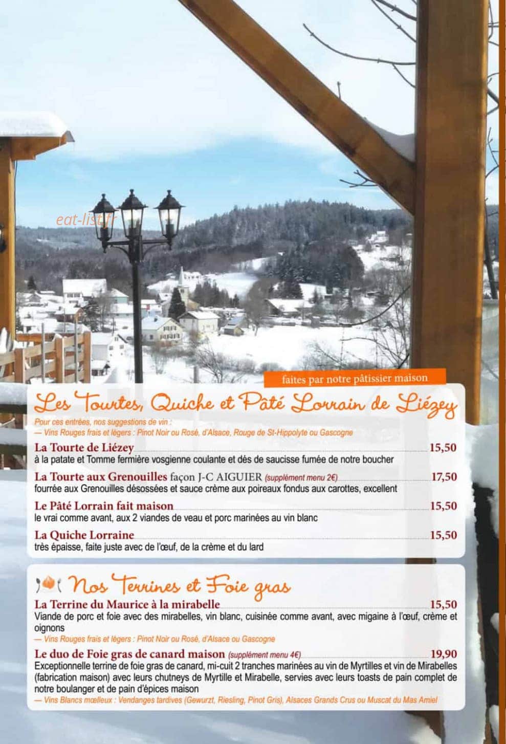 Auberge de Liézey — carte page 3
