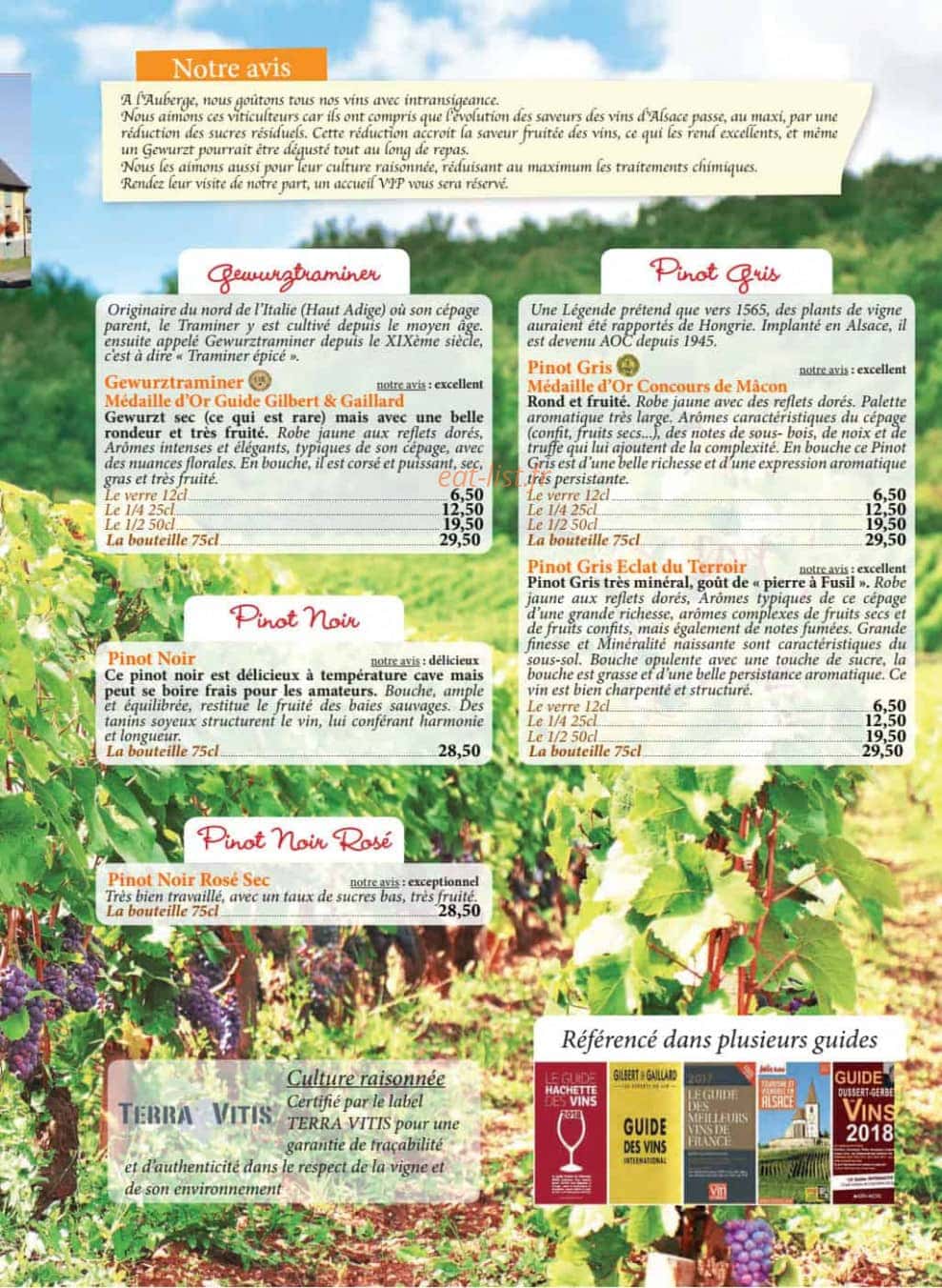 Auberge de Liézey — carte page 23