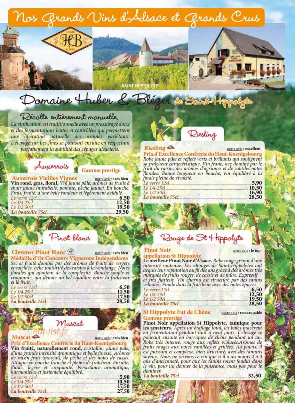 Auberge de Liézey — carte page 22