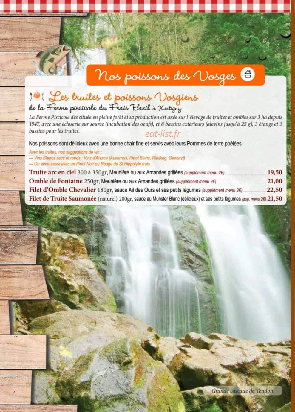 Auberge de Liézey — carte page 8