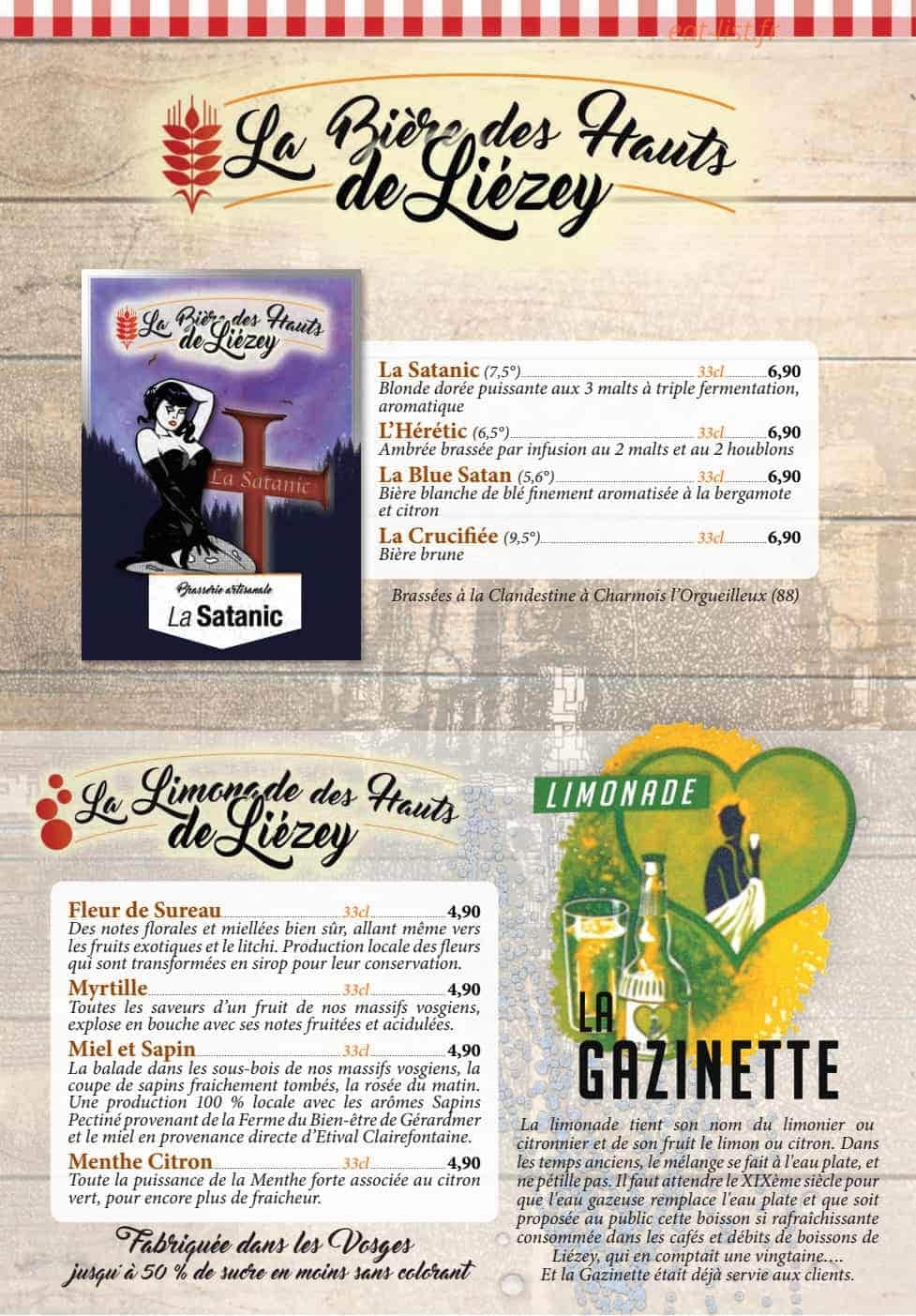 Auberge de Liézey — carte page 21