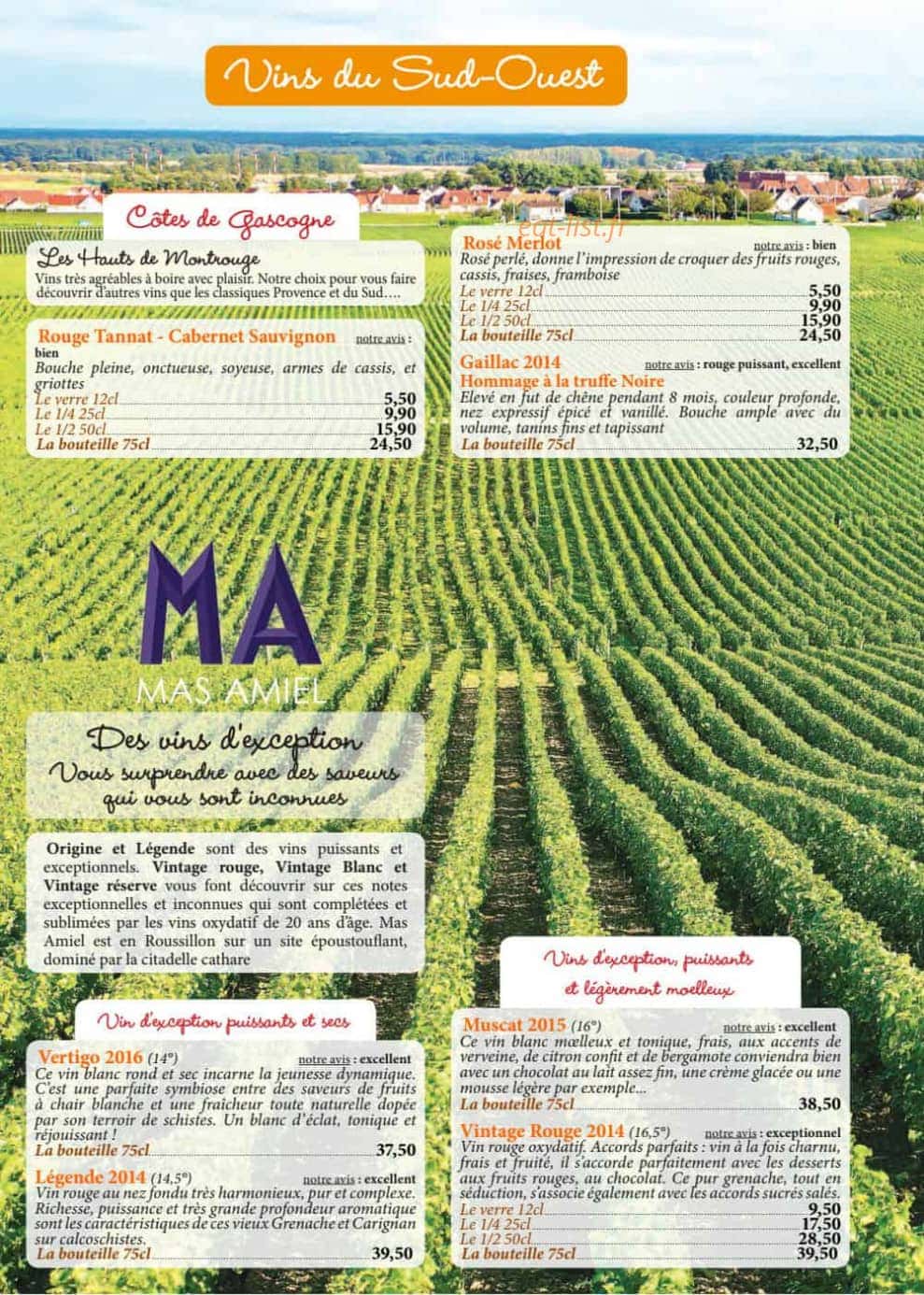 Auberge de Liézey — carte page 30