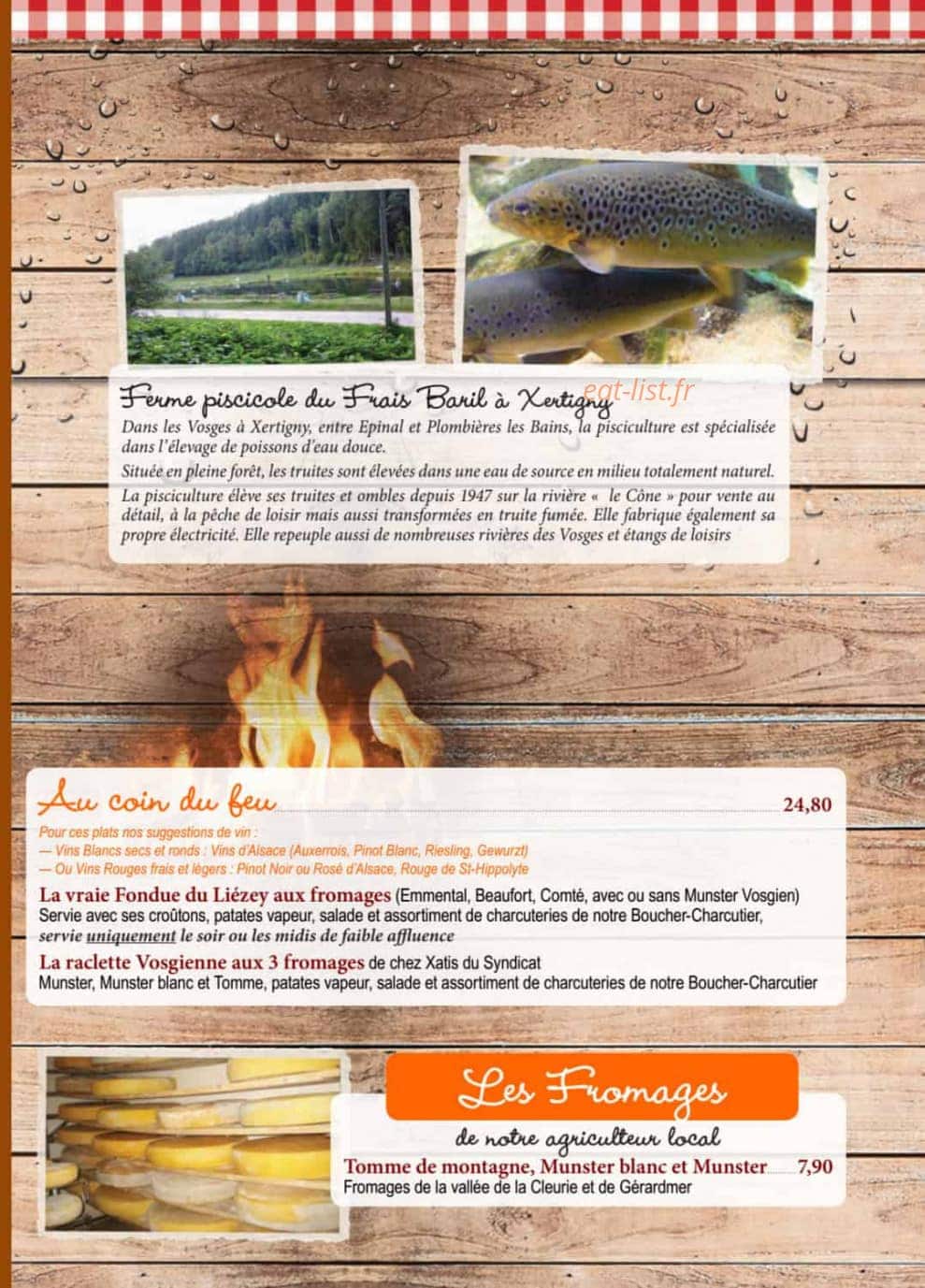 Auberge de Liézey — carte page 7