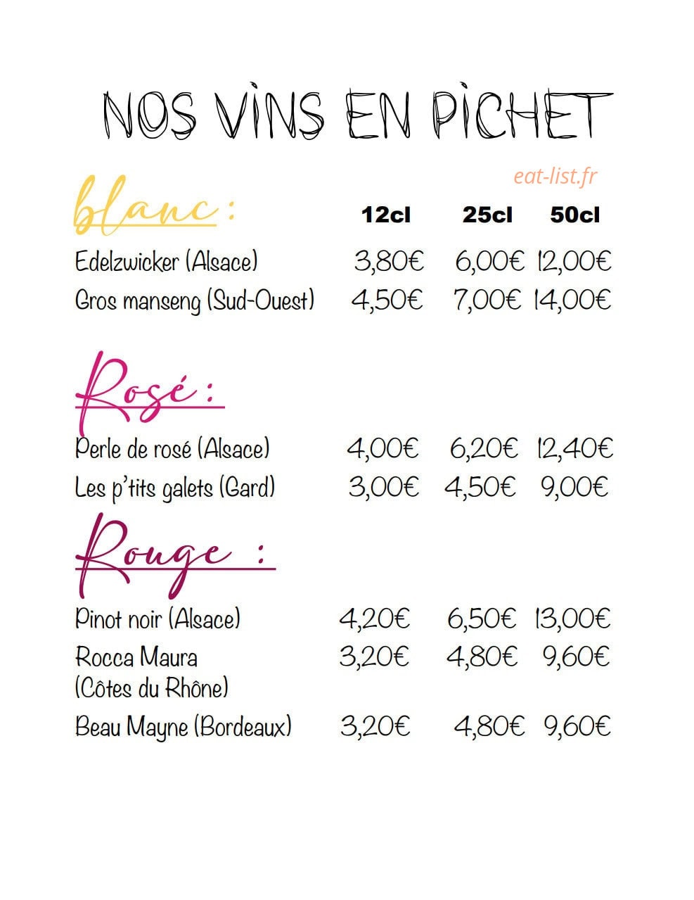 Au Relais Boulas — carte page 18