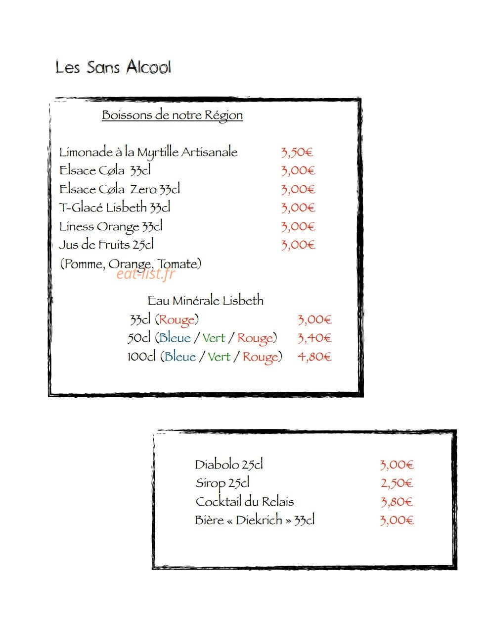 Au Relais Boulas — carte page 6