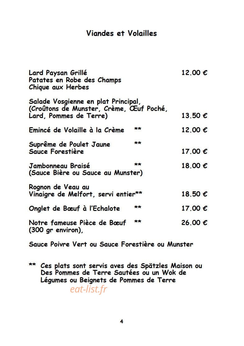 Auberge du Lac — carte page 3
