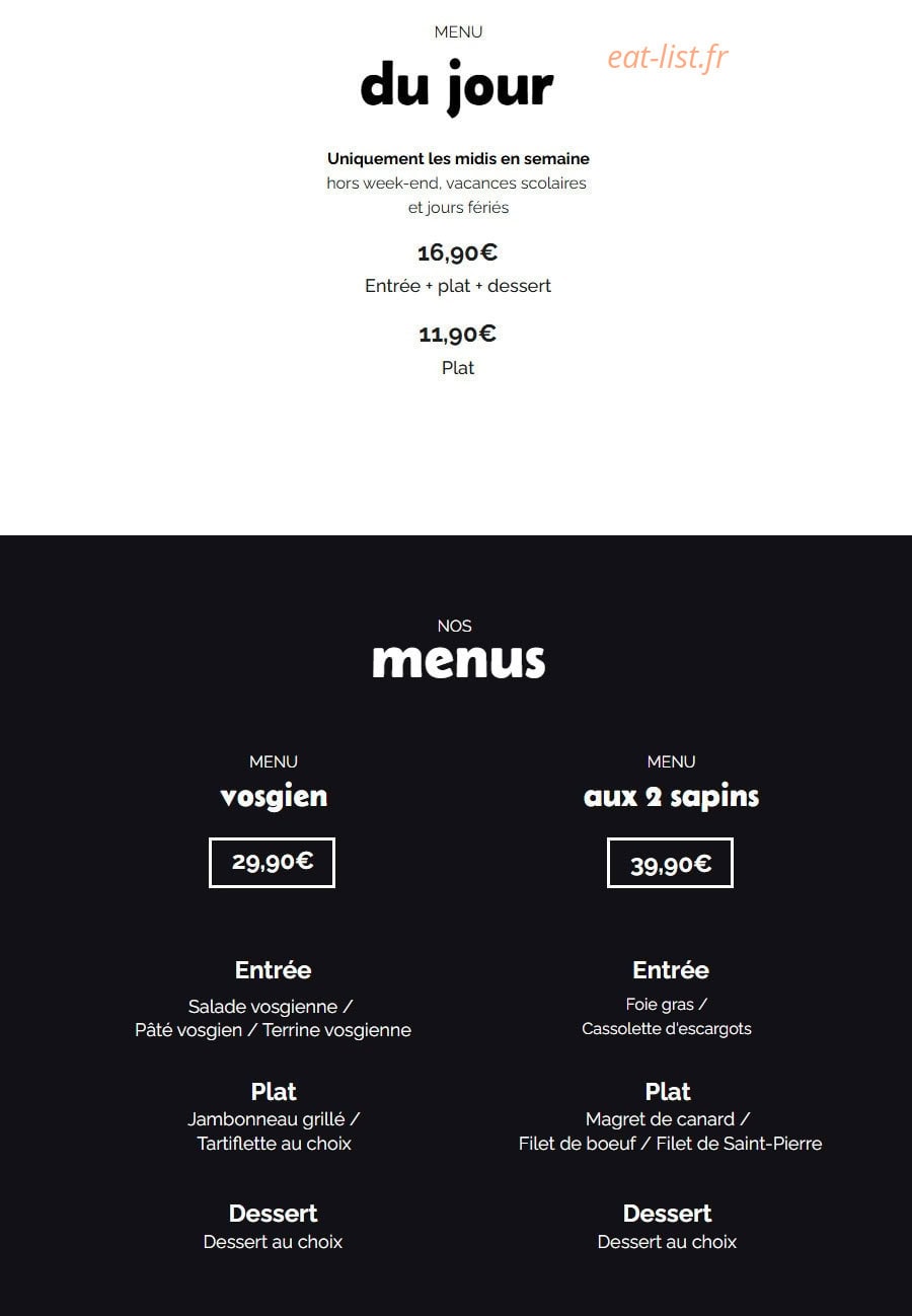 Aux 2 Sapins — carte page 1
