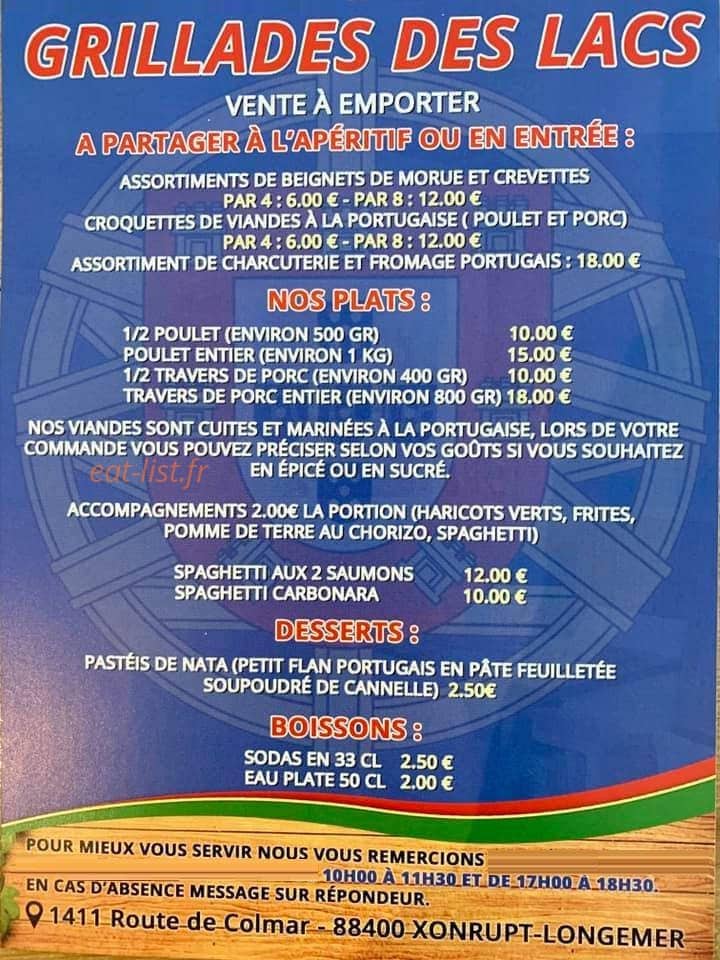 Grillades Des Lacs — carte page 2