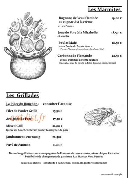 La Marmite Gourmande — carte page 3