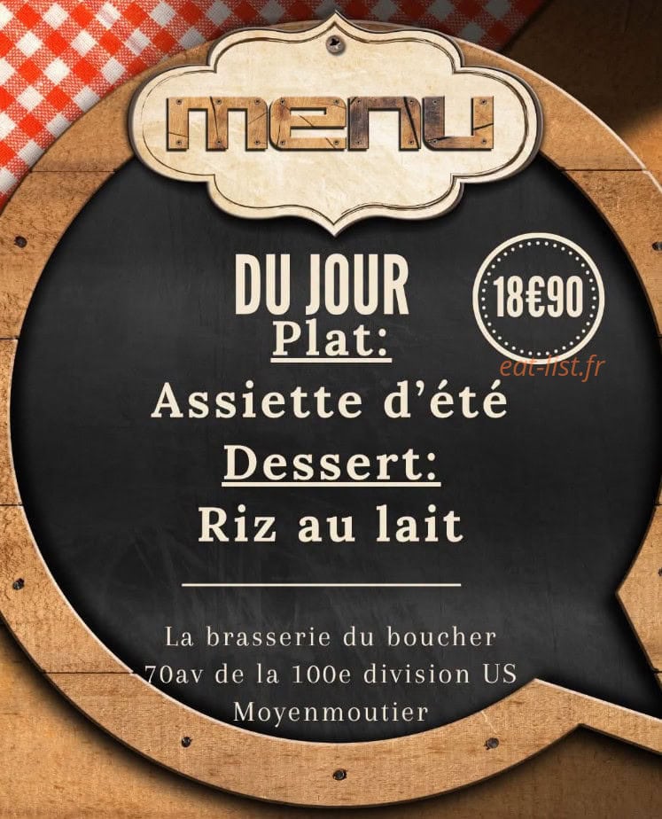 Brasserie du Boucher — carte page 1