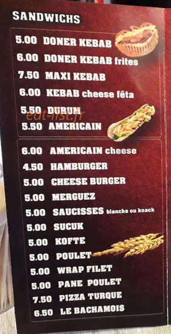 Istanbul kebab — carte page 2