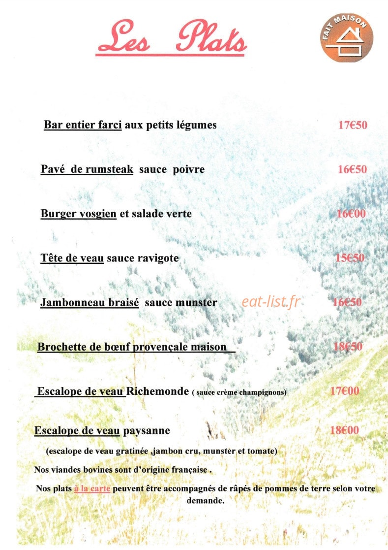 La Cuisine Des Arrentes — carte page 2