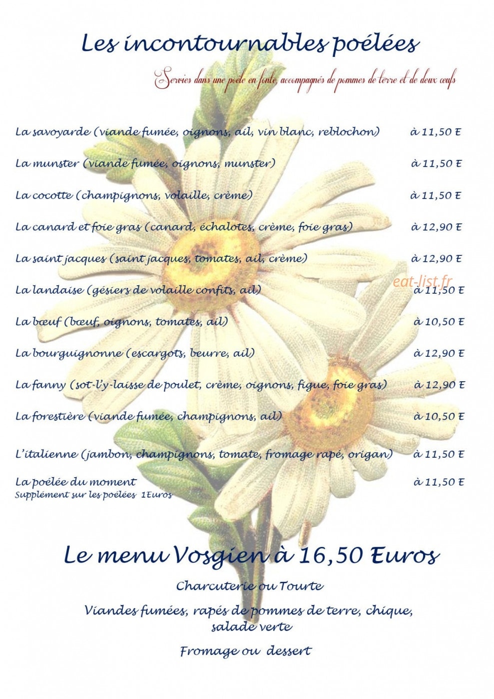 Auberge du houx — carte page 3