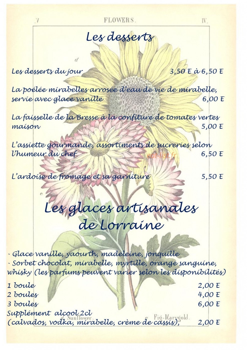 Auberge du houx — carte page 4