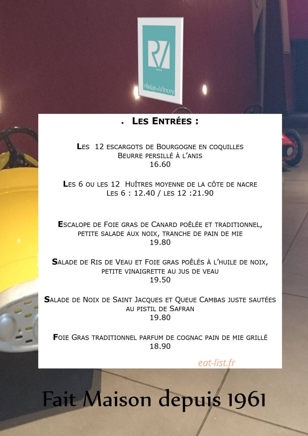 Le Relais de Vincey — carte page 3