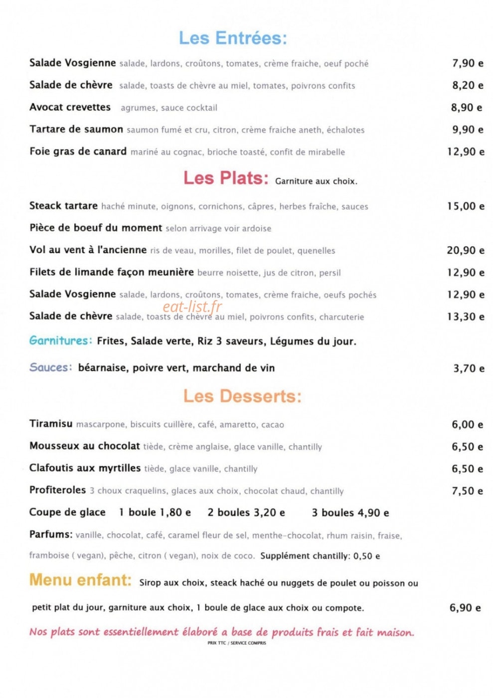 Brasserie le 88 — carte page 1