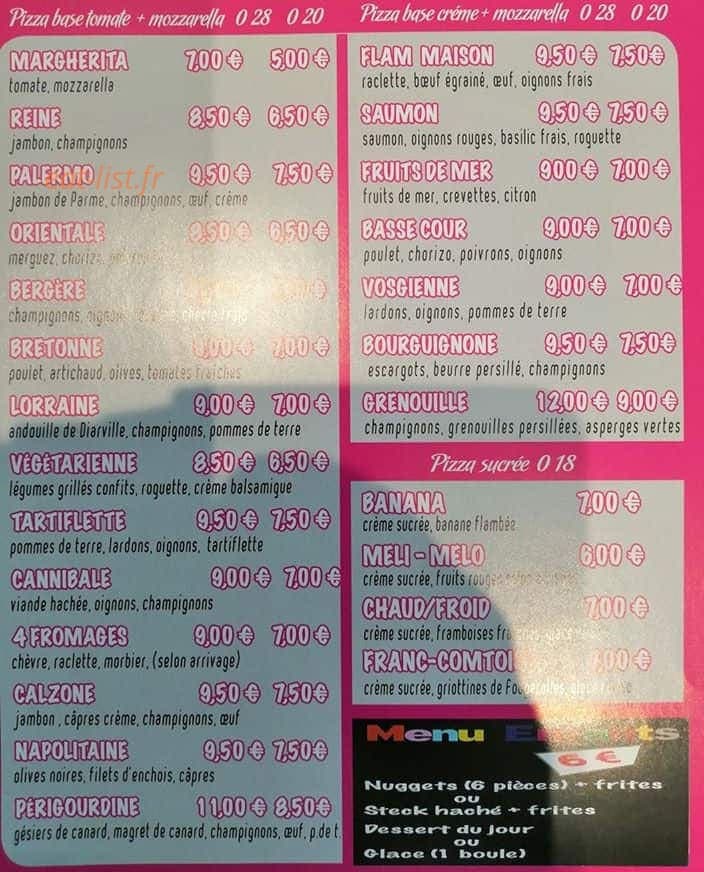 La Pizz à Lolo — carte page 1