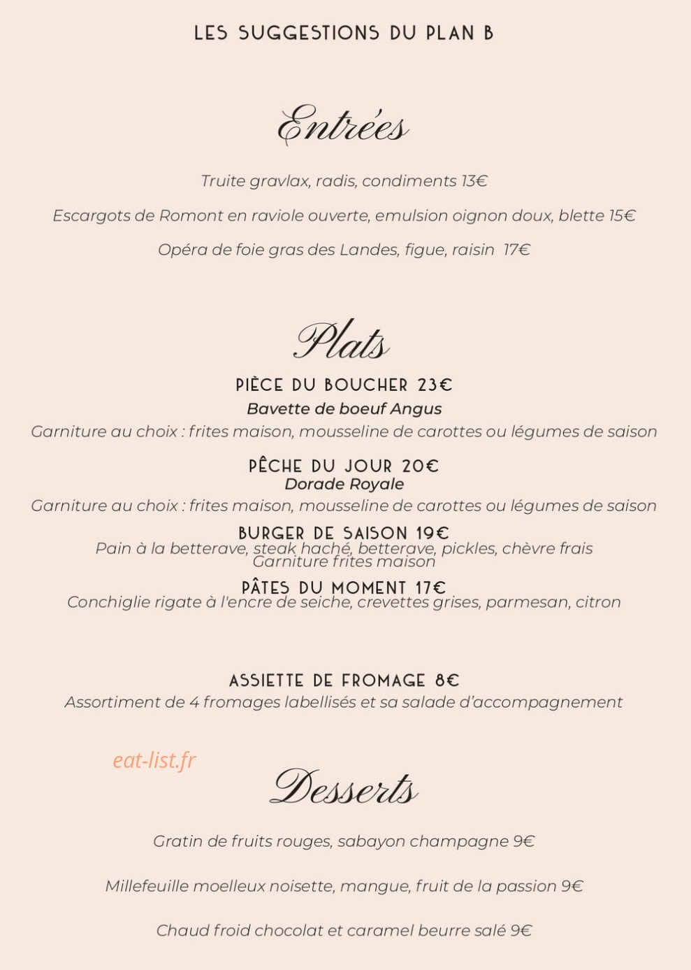 Le Plan B — carte page 1